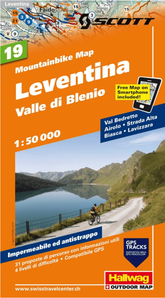 Mountainbike kaart 19 Leventina & Valle die Blenio - Hallwag
