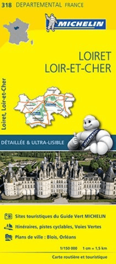 Landkaart Wegenkaart 318 Loiret & Loir-et-Cher - Michelin