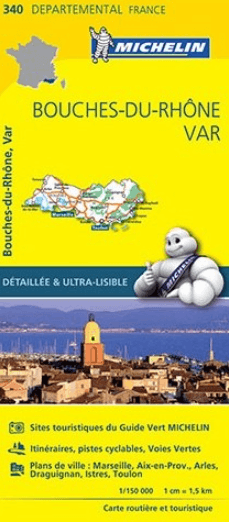 Landkaart Wegenkaart 340 Bouches-du-Rhône & Le Var - Michelin