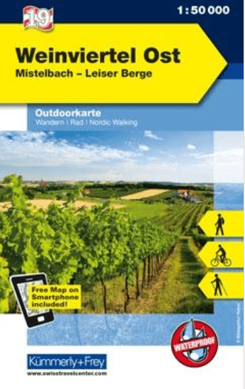 Wandelkaart 19 Outdoorkarte AT Weinviertel Ost - Kümmerly & Frey