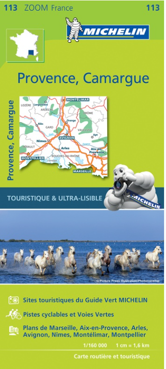 Landkaart Wegenkaart 113 Camargue Provence - Michelin