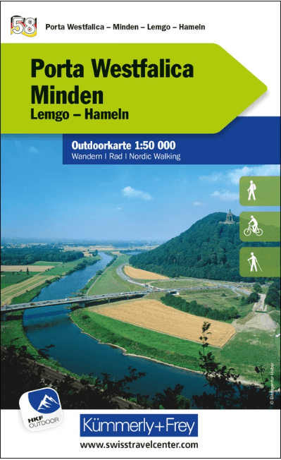 Wandelkaart Outdoorkaart 58 Porta Westfalica & Minden - K&F