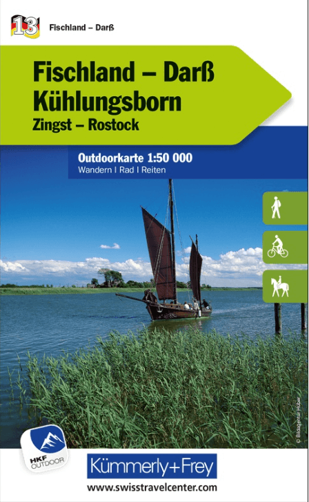 Wandelkaart Outdoorkaart 13 Fischland, Darss, Kühlungsborn - K&F