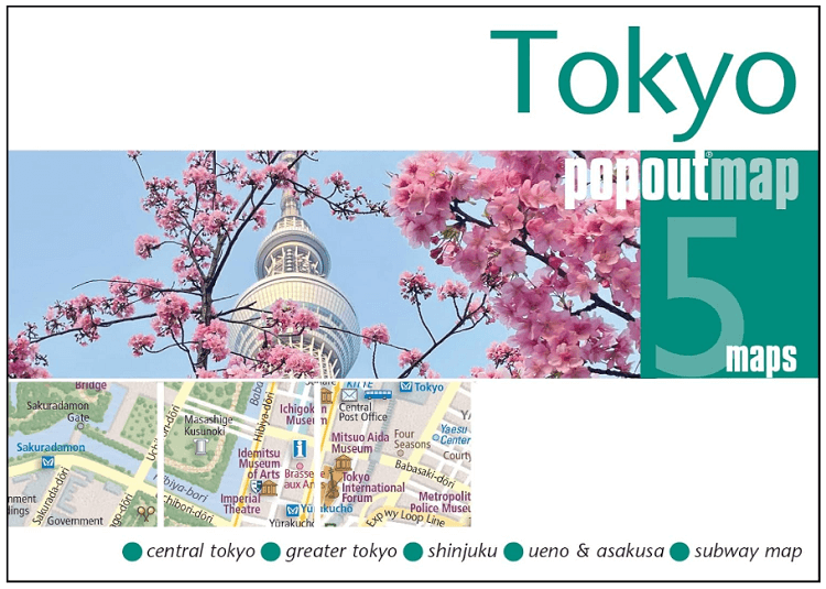 Stadskaart Plattegrond Popout map Tokyo - Heartwood Publ.