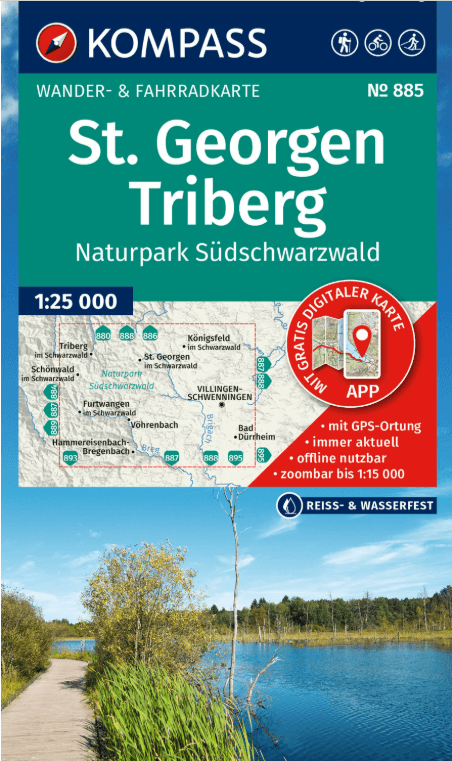 Wandelkaart 885 St.Georgen- Triberg & NP Südschwarzwald - Kompass