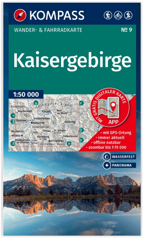 Wandelkaart 9 Kaisergebirge Tirol Oostenrijk - Kompass