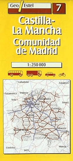 Landkaart Wegenkaart 07 Castilla- La Mancha & Madrid - GeoEstel
