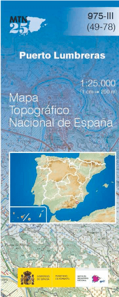 Wandelkaart 000975.3 Puerto Lumbreras, Murcia, Murcia Spanje