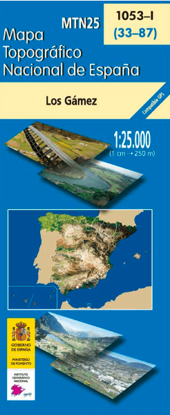 Wandelkaart 001053.1 Los Gamez, Malaga Andalusië Spanje - CNIG