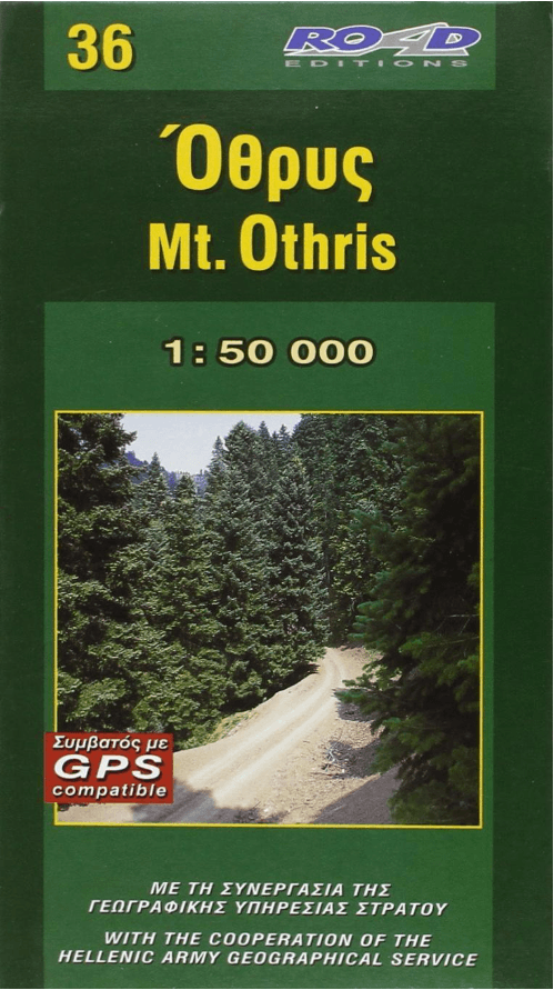 Wandelkaart 36 Othris (Bergketen) - Roed Editions