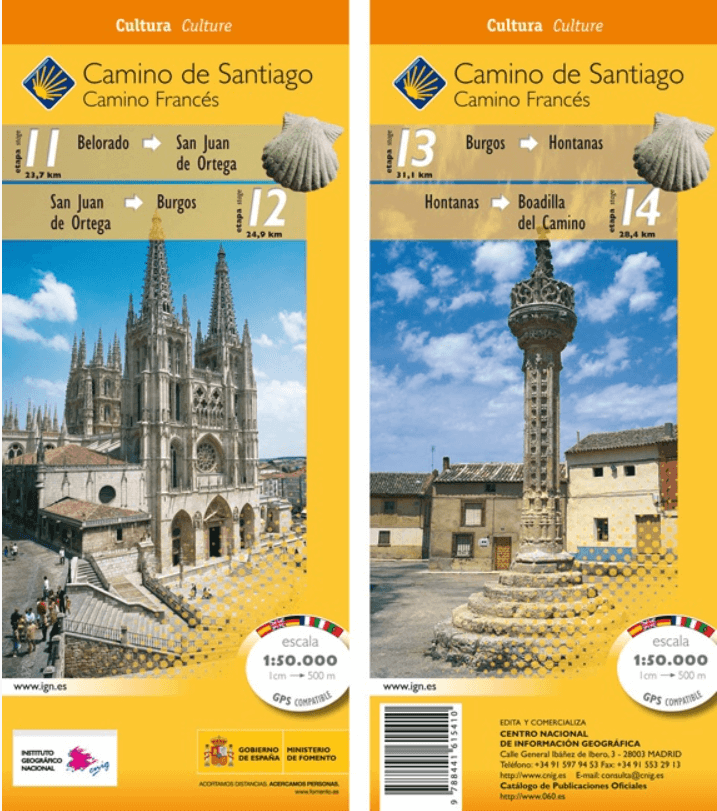 Wandelkaart 11-14  Camino Frances, Belorado > Boadilla - CNIG