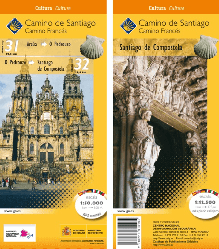 Wandelkaart 31-32 Camino Frances, Arzúa > Santiago - CNIG