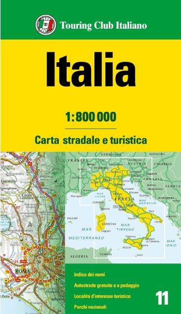 Landkaart Wegenkaart 11 Italië - TCI