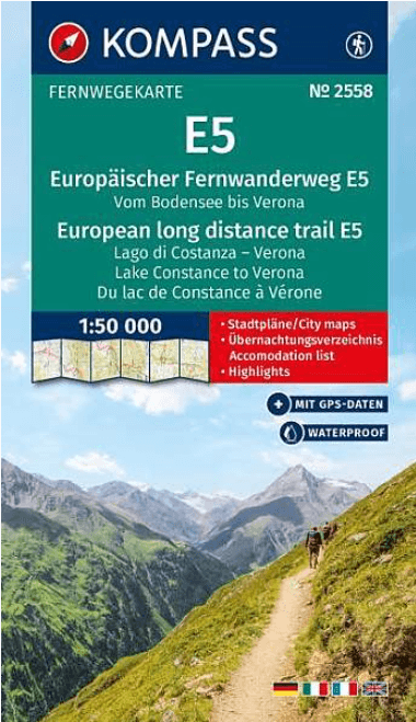 European Long distance trail E5 - Bodensee bis Verona - Kompass
