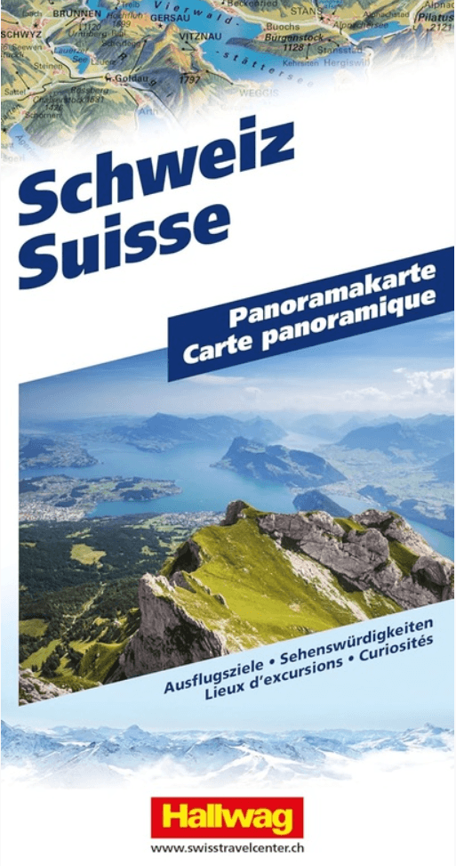 Landkaart Wegenkaart Panoramakaart Zwitserland - Hallwag