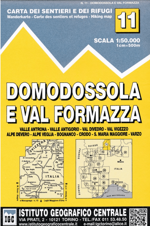 Wandelkaart 11 Domodossola e Val Formazza - IGC