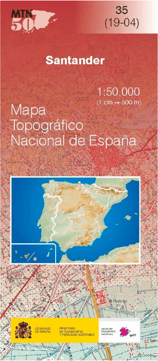 Wandelkaart 0050.0035 Santander, Cantabrië, Cantabrië Spanje