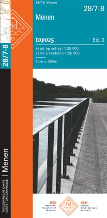 TOPO Wandelkaart 28/7-8 Menen West-Vlaanderen - NGI