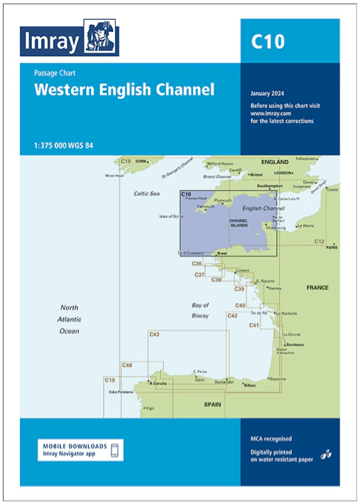 Passage kaart C10 Western English Channel - Imray (F&B)