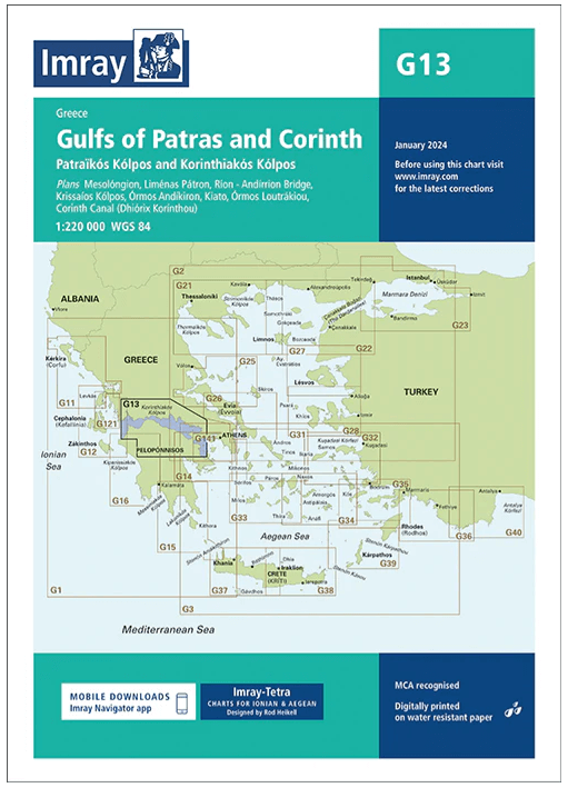 Passage kaart G13 Golven van Patras en Korinthe - Imray (F&B)