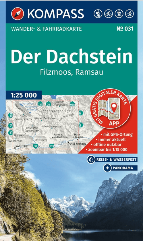 Wandelkaart 031 Der Dachstein, Filzmoos & Ramsau - Kompass