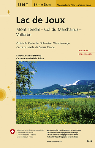 Wandelkaart 3316 T Lac de Joux- Vaud - Swisstopo