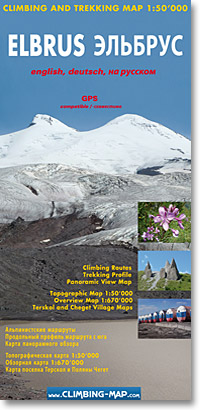 Wandelkaart - Elbrus - Terskol & Cheget- Climbing MAP